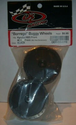 DER-BB-AFB Borrego Buggy Wheels Team Associated B4 Fronts Black W/HEX CONVERSION - Image 1 of 4