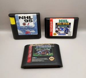 Sega Genesis Sports Game Lot (3) NHL 95, NHL All-Star '95, Jeopardy Sports Ed. - Picture 1 of 4