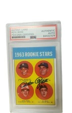 PETE ROSE AUTOGRAPHED 1963 TOPPS RC REPRINT CARD REDS GEM 10 AUTO PSA/DNA 
