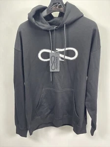 Propaganda Abbigliamento Felpa con Cappuccio Uomo Nera Taglia Large 100% Cotone Made In Italy - Foto 1 di 16