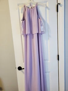 NWT DB STUDIO LAVENDER HIGHNECK FLOUNCE FORMAL DRESS. SIZE 2 - Picture 1 of 2
