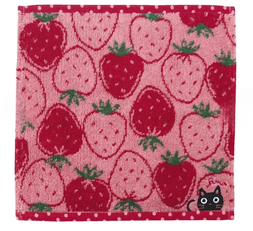 "Toalla de mano - gato negro rosa fresa, 9,75"" linda para rostro, gimnasio, bolso, paño" Foto 1 de 1