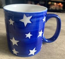 Eddie Bauer Blue & White Stars Patriotic Coffee Mug Preowned 