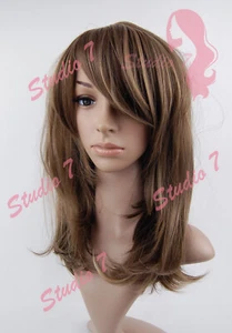 W200 Brown with Blonde Highlights Mid Length Sythetic Wig - studio7-uk  - Picture 1 of 6