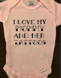 Mommy Tattoo baby onesie ® Tattoo onesie ® infant shower bodysuit new one piece  - Picture 1 of 3