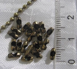 50 CONNECTEURS METAL COULEUR BRONZE EMBOUTS 5mm POUR BILLES 1-1,5mm *J89 - Picture 1 of 1