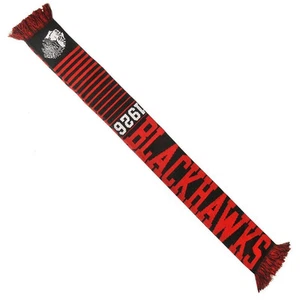 Nueva CHICAGO BLACKHAWKS BUFANDA CUELLO Invierno Tejida Negra Roja a Rayas Hombres/Mujeres Regalo - Imagen 1 de 2