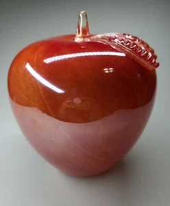 Vidrio artístico gigante rojo/naranja manzana 8" de alto HERMOSO - Imagen 1 de 8
