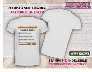 T-SHIRT Maglietta Divertente Uomo Stampa Addio al Celibato tessuto traspirante - Foto 1 di 3