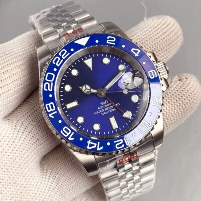 Luminous Sunburst Blue Dial NH34 GMT 200M Diving Automatic Men Watch Sapphire - Image 1 of 4