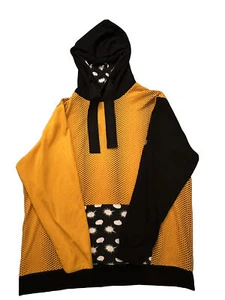 ASICS Hoodie Sweatshirt Men's Sz 2XL Tiger Spots Black Yellow - Picture 1 of 12