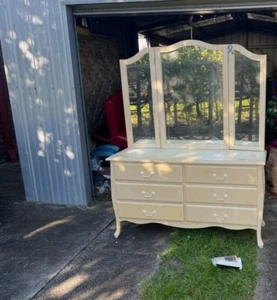 antique french furniture- french dresser with mirror and 6 drawers - Picture 1 of 2