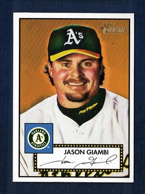 2001 Topps Heritage Jason Giambi (Red Back) #77 Oakland Athletics MINT- - Image 1 of 2