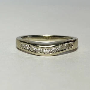 Vintage Magic-Glo 14K White Gold 0.27ctw Channel-Set Diamond Sz 6 Band Ring 3.0g - Picture 1 of 8