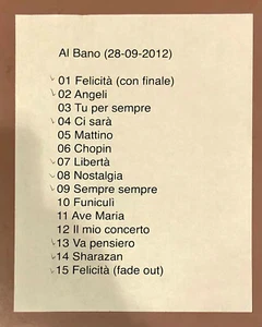Al Bano 28 de septiembre de 2012 Atlantic City setlist usado - Imagen 1 de 1