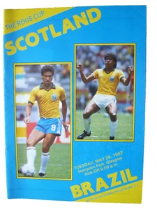 SCHOTTLAND GEGEN BRASILIEN Fußball Programm 1987 - Der Rous Cup mit Autogramm Original - Bild 1 von 1