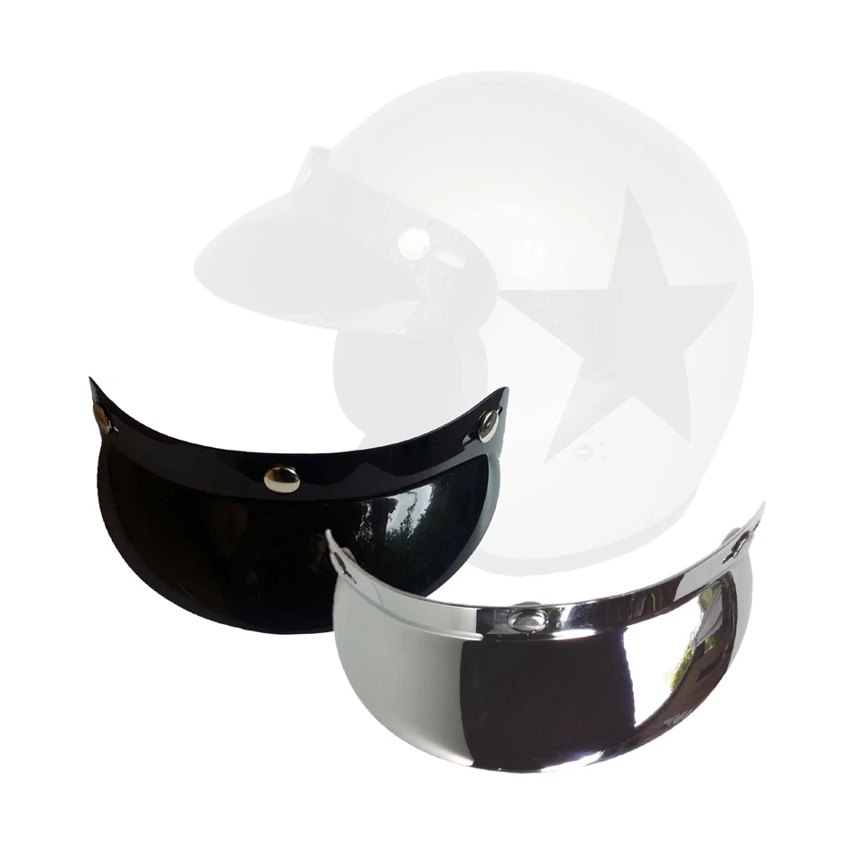 Bandit Helmets Sun Peak Sonnenschild zum anknöpfen an Jethelme schwarz verchromt - Image 1 of 1