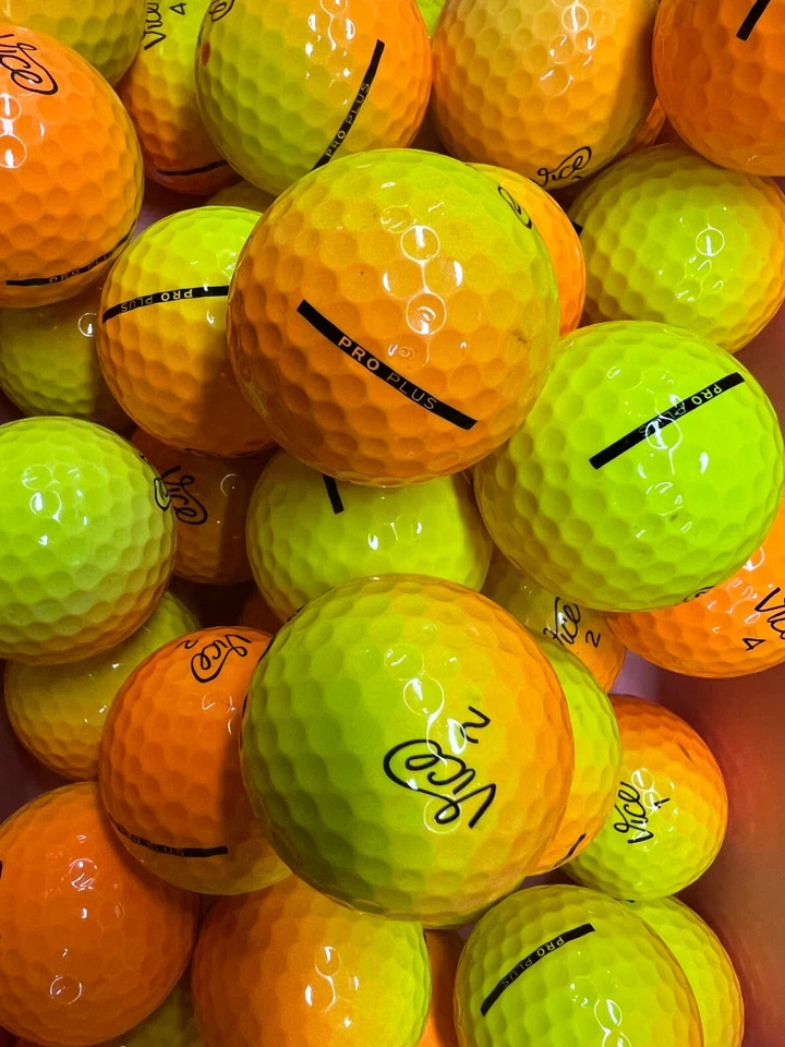 12 Vice Pro Plus Shade Yellow and Orange Near Mint AAAA Used Golf Balls - Image 1 of 1