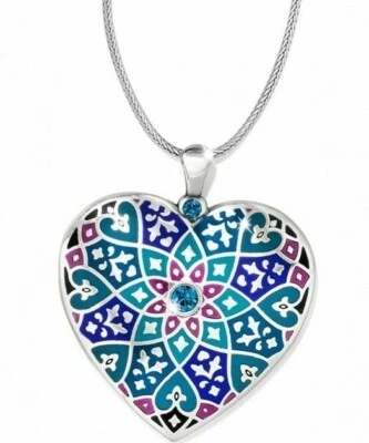 NUEVO CON ETIQUETAS Collar Largo Convertible Brighton ZAHRA Corazón Azul Esmalte Precio de venta sugerido por el fabricante 98 USD Foto 1 de 4