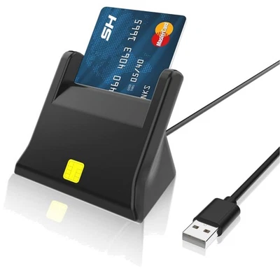 USB Chipkartenleser Smartcard Reader Kontaktkarten Sicherheit Plug & Play - Bild 1 von 4