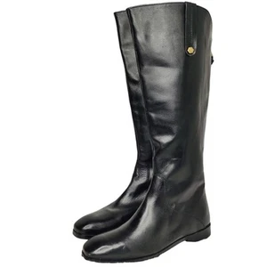 Schwarze kniehohe Lederreitstiefel Größe 7 - Bild 1 von 7