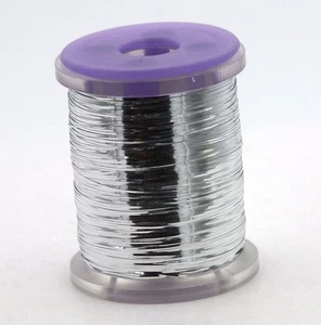 Silber flaches Mylar Fliegenbinde Lametta - fein 0,3 mm dünn MAT088 - Bild 1 von 2