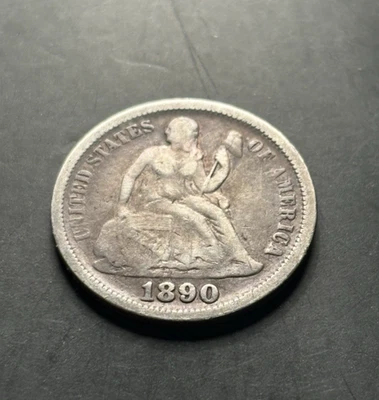 1890 SEATED LIBERTY DIME, FREE SHIPPING - Image 1 of 4