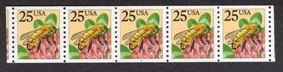 #2281 1988 Honey Bee PLATE NUMBER #2 GLOSSY GUM PNC5 MNH - Image 1 of 2