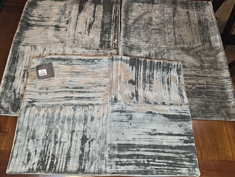 Lot Of 3 Restoration Hardware Velvet Brushstroke Lumbar Pillow Covers 18x24 - Image 1 of 4