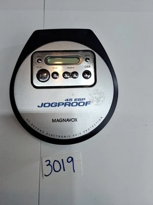 Reproductor de CD portátil Magnavox Jogproof protección contra saltos plateado 45 ESP probado funciona  Foto 1 de 4