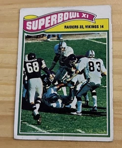 1977 Topps #528 Super Bowl XI - Oakland Raiders 32 Minnesota Vikings 14 VG - Picture 1 of 2