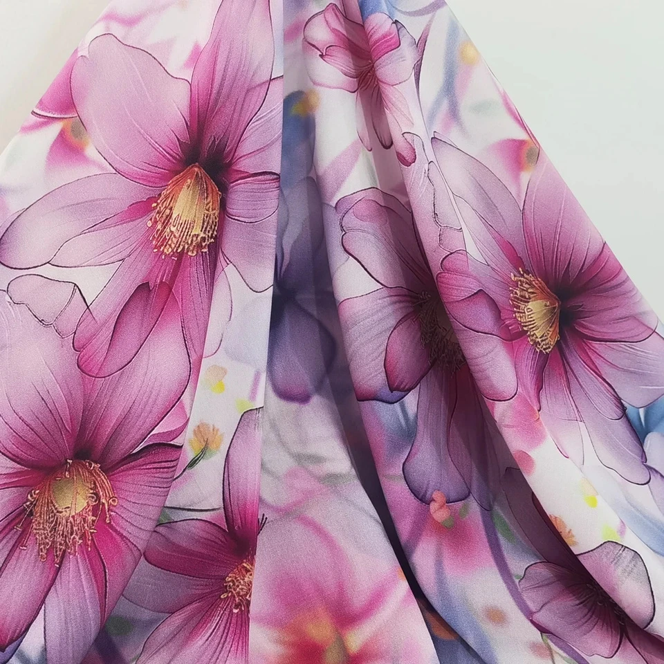 55'' Wide 3D Digital Print Viscose Rayon Fabric Material For Dress Robe Shirt - Image 1 of 4