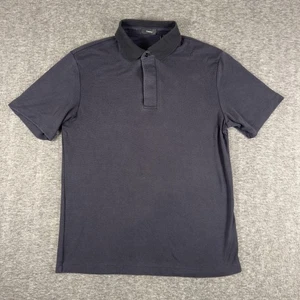 Theory Polo Shirt Mens Medium Navy Blue Nayser Polo Knit Short Sleeve Casual - Picture 1 of 9