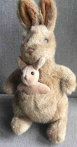 Vintage Gund Känguru & Baby Joey Plüsch 1987 11 Zoll Aufziehspiel Walzer Matilda - Bild 1 von 3