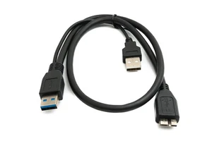 SYSTEM-S USB 3.0 Y Cable 60 Cm Type A Plug To Micro B Plug & 2.0 A Plug - Picture 1 of 5