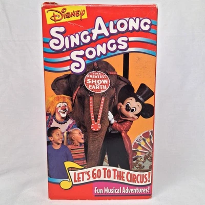 Let's Go To The Circus VHS Mikey Mouse Walt Disney's Sing Along Songs Tape - Immagine 1 di 4
