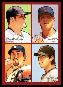 2009 Upper Deck Goudey 4-in-1 Joba Chamberlain/Rich Harden/Justin Verlander/Tim - Picture 1 of 2