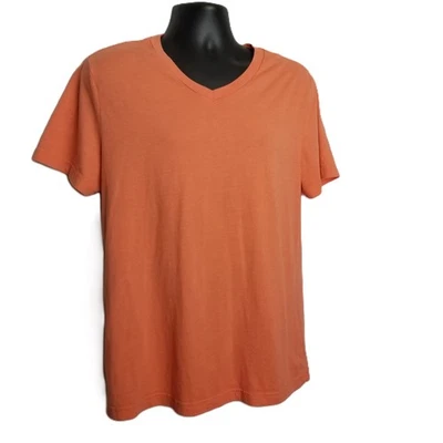 Arizona Jean Co Mens V Neck Tee Size Large Coral Orange Cotton Polyester - Image 1 of 4