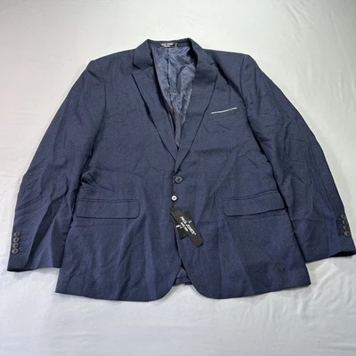 NEW Paul Jones Blazer Mens 2XL Blue Suit Jacket Sport Coat Classic Polyester - Image 1 of 4