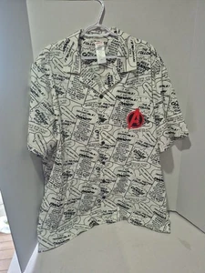 Marvel Avengers Comic Print Button-Up Shirt Disney Parks Erwachsene XXL Neu ohne Etikett - Bild 1 von 3