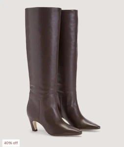 Everlane Bota Plátano Alta Cuero Marrón Oscuro Para Mujer Talla 7.5 NUEVA Sin Caja - Imagen 1 de 12