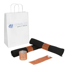 25 Orange Rhinestone Napkin Rings - 8 Row Reusable Fasteners - Picture 1 of 5