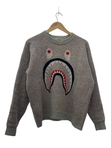A BATHING APE Sweater gray XO Used - Picture 1 of 5