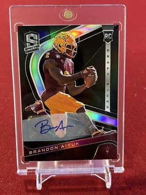 2020 Panini Chronicles Draft Picks Spectra Brandon Aiyuk Black Finite Auto 6/7 - Image 1 of 2