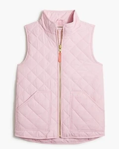 Crewcuts by J.CREW Girls Light Pink Sleeveless Quilted Full-Zip Vest Size 8 - Picture 1 of 9