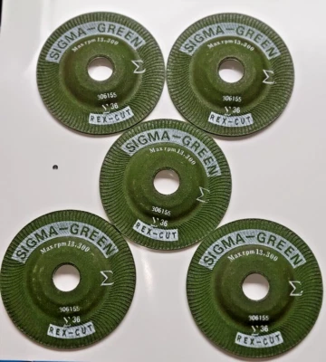 Sigma Green Part # 730000 Grinding Wheel,4-1/2 X 7/8",36 Grit PACK OF 5 - Image 1 of 4