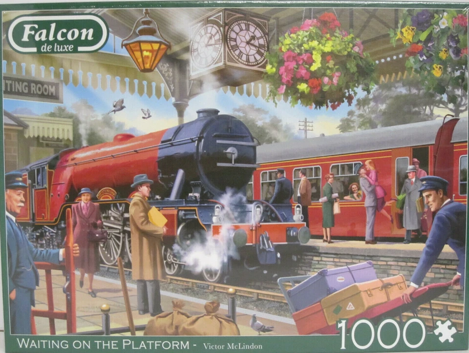 Falcon de Luxe 11250 Puzzle 1000 pezzi Aspettando sulla piattaforma Victor Mc... - Immagine 1 di 1