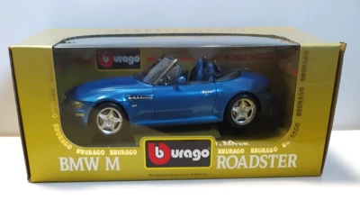 BURAGO EXCEL  1:18  AUTO DIE CAST  BMW M ROADSTER 1996 BLU MADE IN ITALY    3349 - Immagine 1 di 4