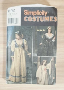 Simplicity Pattern 8192 Misses' Renaissance / Medieval Gown / Costume  10~14 Unc - Picture 1 of 3