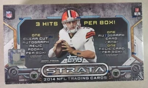 2014 Topps Strata NFL Fútbol Paquete de 18 Hobby Caja Sellada de Fábrica 2 Automáticos y 1 Reliquia - Imagen 1 de 5
